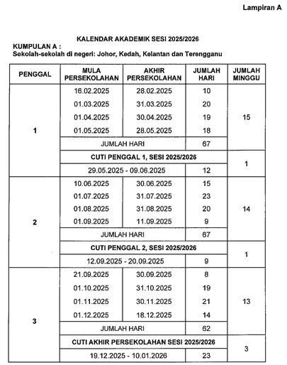 Takwim Sekolah 2025 2026 PDF