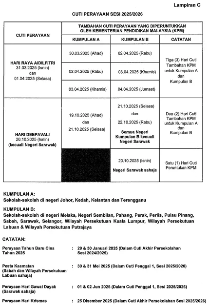 Takwim Sekolah 2025 2026 PDF